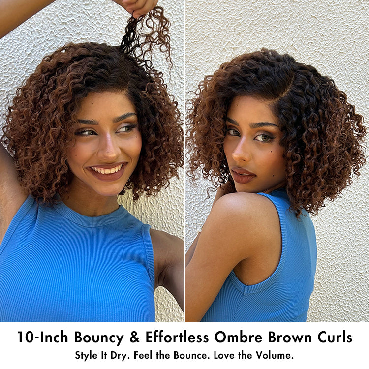 Trendy Short Cut Curly Minimalist HD Lace Glueless Side Part Wig 100% Human Hair Pre-Cut Lace