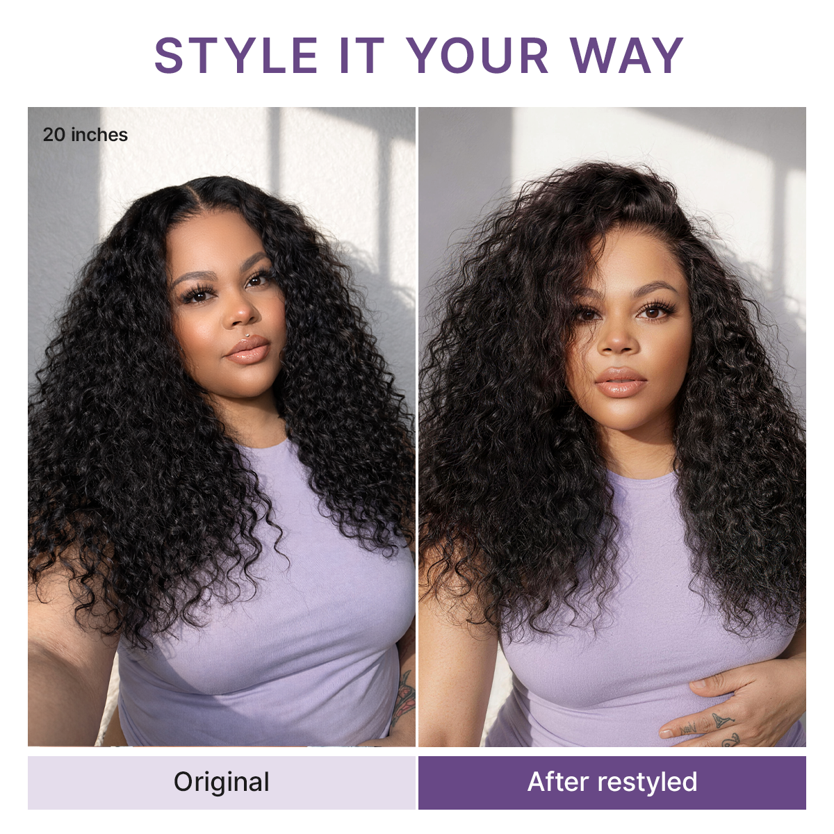 PreMax 180% / 250% Density Water Wave Glueless Flexi-Fit Drawstring 13x4 Frontal Lace Fluffy Curly Wig Pre-Cut Lace